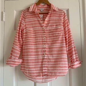NWT J.Crew Striped Gauze Button-up Shirt